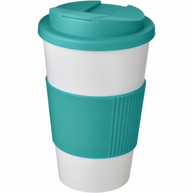 Logotrade Firmengeschenke das Foto: Americano® 350 ml Isolierbecher mit Schutzring & auslaufsicherem Schraubverschluss