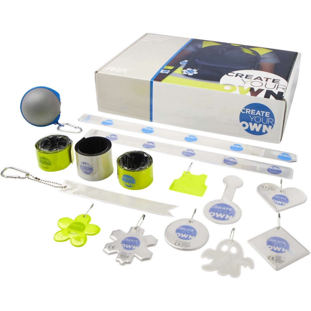 Logotrade Werbegeschenke das Foto: Musterbox mit reflektierenden Produkten