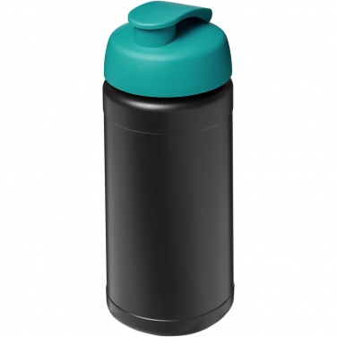 Logotrade Firmengeschenke das Foto: Baseline 500 ml recycelte Sportflasche mit Klappdeckel