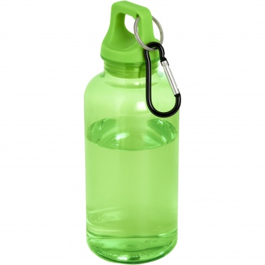 Logotrade Geschäftsgeschenke das Foto: Oregon 400 ml RCS-zertifizierte Trinkflasche aus recyceltem Kunststoff mit Karabiner 