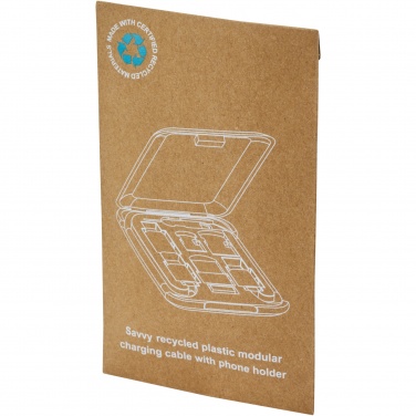 Logotrade Werbegeschenke das Foto: Savvy recyceltes modulares Ladekabel mit Telefonhalterung