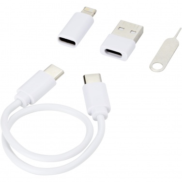 Logotrade Firmengeschenke das Foto: Savvy recyceltes modulares Ladekabel mit Telefonhalterung