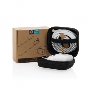 Logotrade Firmengeschenke das Foto: Boost 2-tlg. 20W Type-C Ladeset aus RCS recyceltem PET