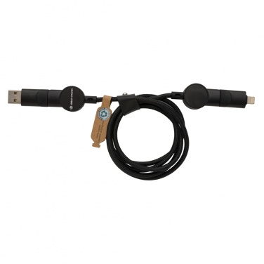 Logotrade Werbeartikel das Foto: Oakland RCS rKunststoff 1,2m 6-in-1 Fast-Charging 45W Kabel