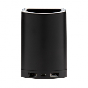 Logotrade Werbeartikel das Foto: Light Up Logo 5W Wireless Charging Stiftehalter