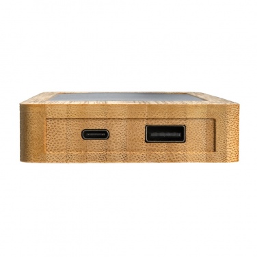 Logotrade Firmengeschenke das Foto: Sunwick 10.000mah Bambus Solar Powerbank