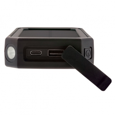 Logotrade werbemittel das Foto: 10.000 mAh Solar-Powerbank mit 10W Wireless aus RCS Plastik