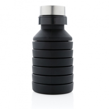 Logotrade Firmengeschenke das Foto: Auslaufgeschützte faltbare Silikonflasche