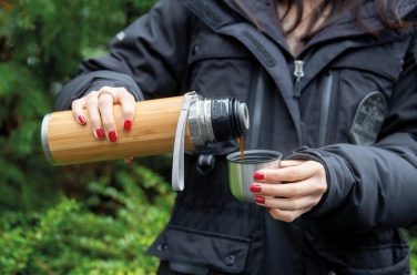 Logotrade werbemittel das Foto: Auslaufsichere Bambus-Vakuumflasche
