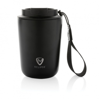 Logotrade Werbegeschenke das Foto: Cuppa Vakuumbecher aus RCS-Stahl mit Umhängeband