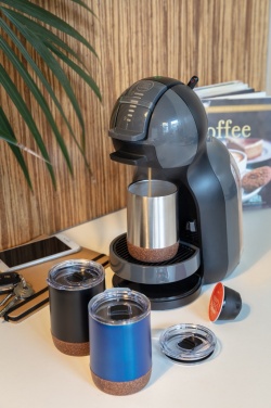 Logotrade Geschäftsgeschenke das Foto: Kleine Vakuum-Kaffeetasse aus RCS rSteel & Kork