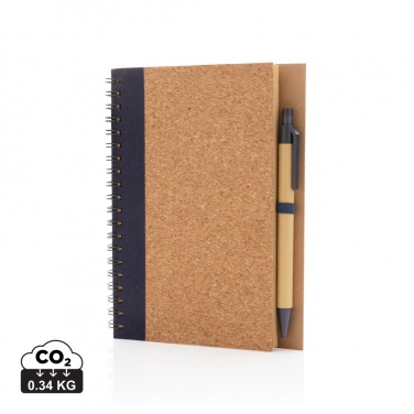 Logotrade Werbegeschenke das Foto: Kork Spiral-Notizbuch mit Stift