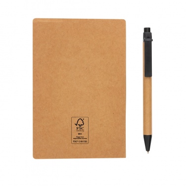 Logotrade Werbeartikel das Foto: Haftnotizen im A6 Kraft-Booklet mit Stift