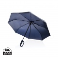 Yara 21“ AWARE™ rPET Regenschirm mit Karabiner, Marine