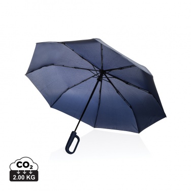 Logotrade Firmengeschenke das Foto: Yara 21“ AWARE™ rPET Regenschirm mit Karabiner