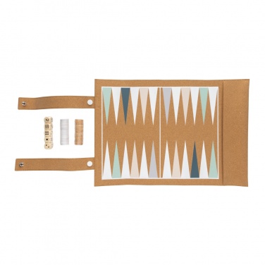 Logotrade Firmengeschenke das Foto: Britton faltbares Backgammon und Damespiel Set aus Kork