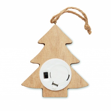 Logotrade Firmengeschenke das Foto: Anhänger aus Holz mit LED