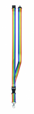 Logotrade Werbeartikel das Foto: Regenbogen Lanyard RPET