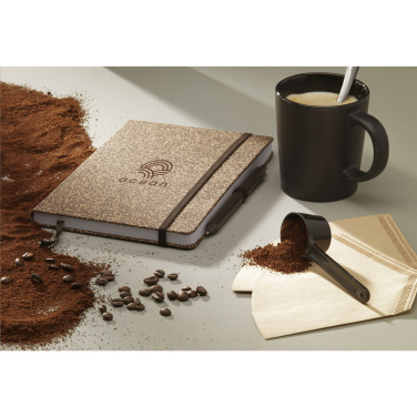 Logotrade Logogeschenke das Foto: CoffeeGround Korkpapier Notizbuch A5