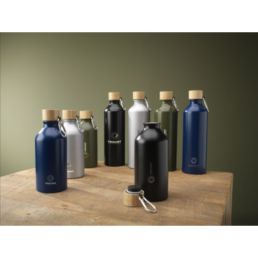 Logotrade Logogeschenke das Foto: AluBamboo GRS Recycled Alu 500 ml Wasserflasche