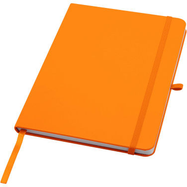 Logotrade Geschäftsgeschenke das Foto: Teak A5 Hardcover Notizbuch, liniert, aus recyceltem Material