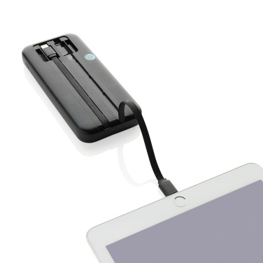 Logotrade Werbegeschenke das Foto: Turbopack 10000mAh Powerbank mit integr. Kabeln aus RCS rABS