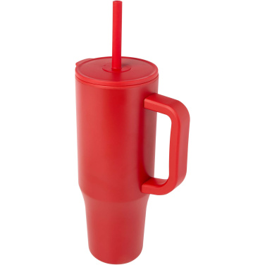 Logotrade Logogeschenke das Foto: Brady 900 ml RCS-zertifizierter Isolierbecher mit Silikon Trinkhalm