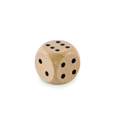 Logotrade Werbeartikel das Foto: Spielwürfel Schima-Holz Ø 3cm