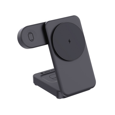 Logotrade Werbeartikel das Foto: Urban Vitamin Arcadia 15W 3in1 Magnet-Charger aus RCS rABS