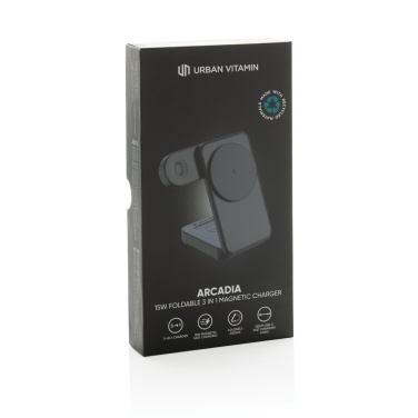 Logotrade Geschäftsgeschenke das Foto: Urban Vitamin Arcadia 15W 3in1 Magnet-Charger aus RCS rABS