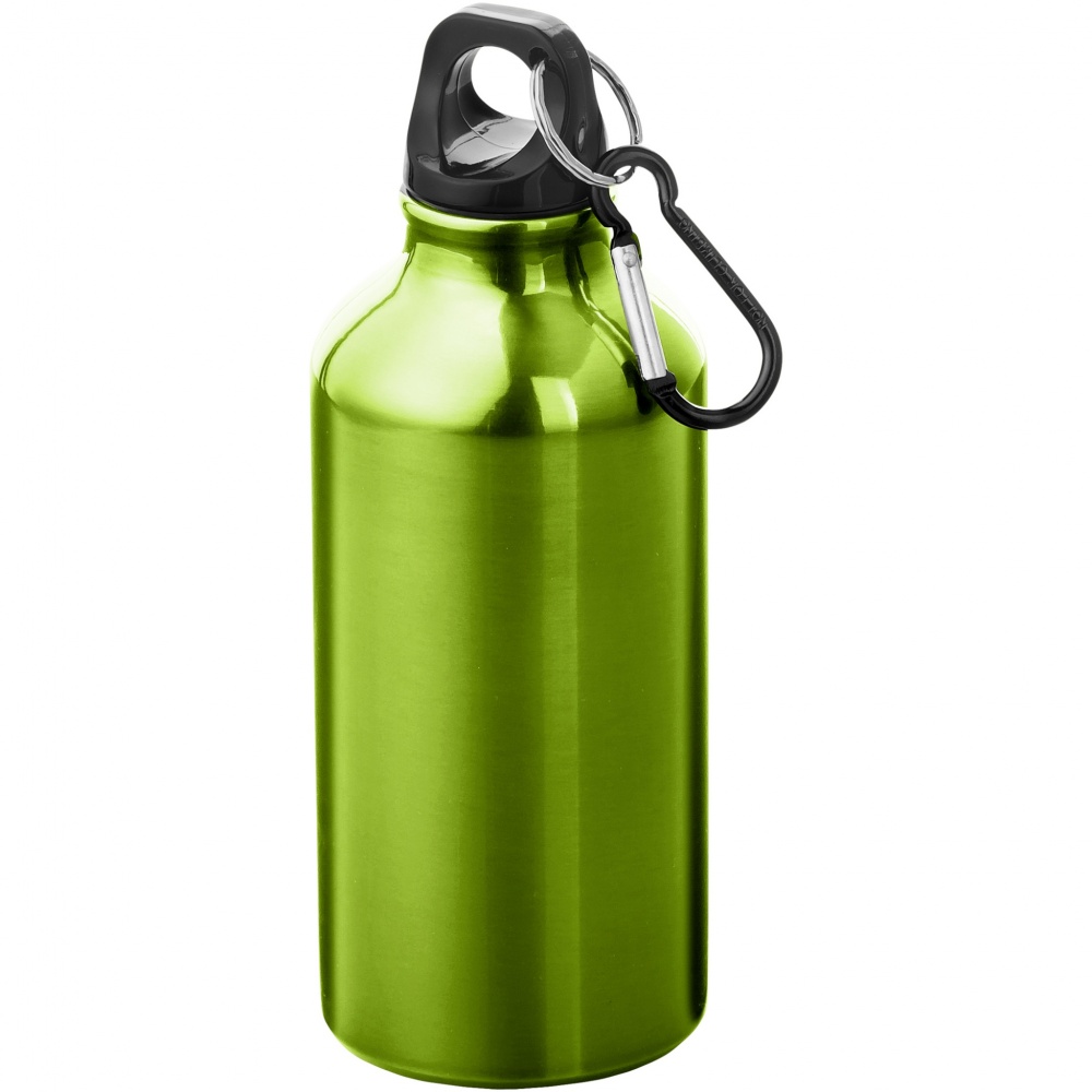 Logotrade corporate gift picture of: Oregon 400 ml aluminium water bottle with carabiner