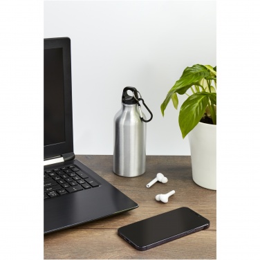 Logo trade corporate gift photo of: Oregon 400 ml aluminium water bottle with carabiner