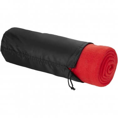 Logotrade promotional item image of: Huggy fleece plaid blanket with carry pouch