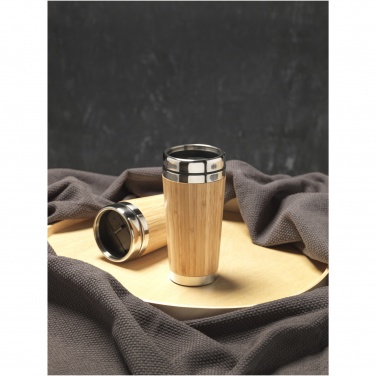 Logo trade promotional items image of: Bambus 450 ml tumbler with bamboo outer