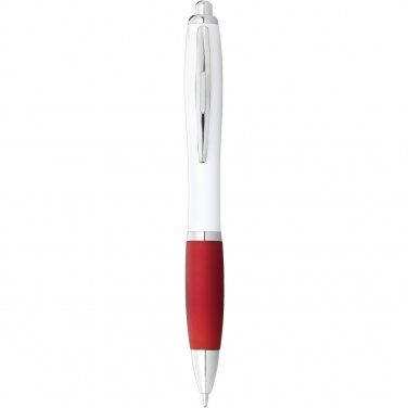 Logotrade advertising products photo of: Nash ballpoint pen with white barrel and coloured grip