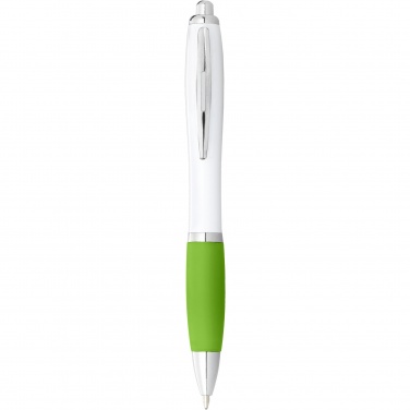 Logo trade promotional merchandise photo of: Nash ballpoint pen with white barrel and coloured grip