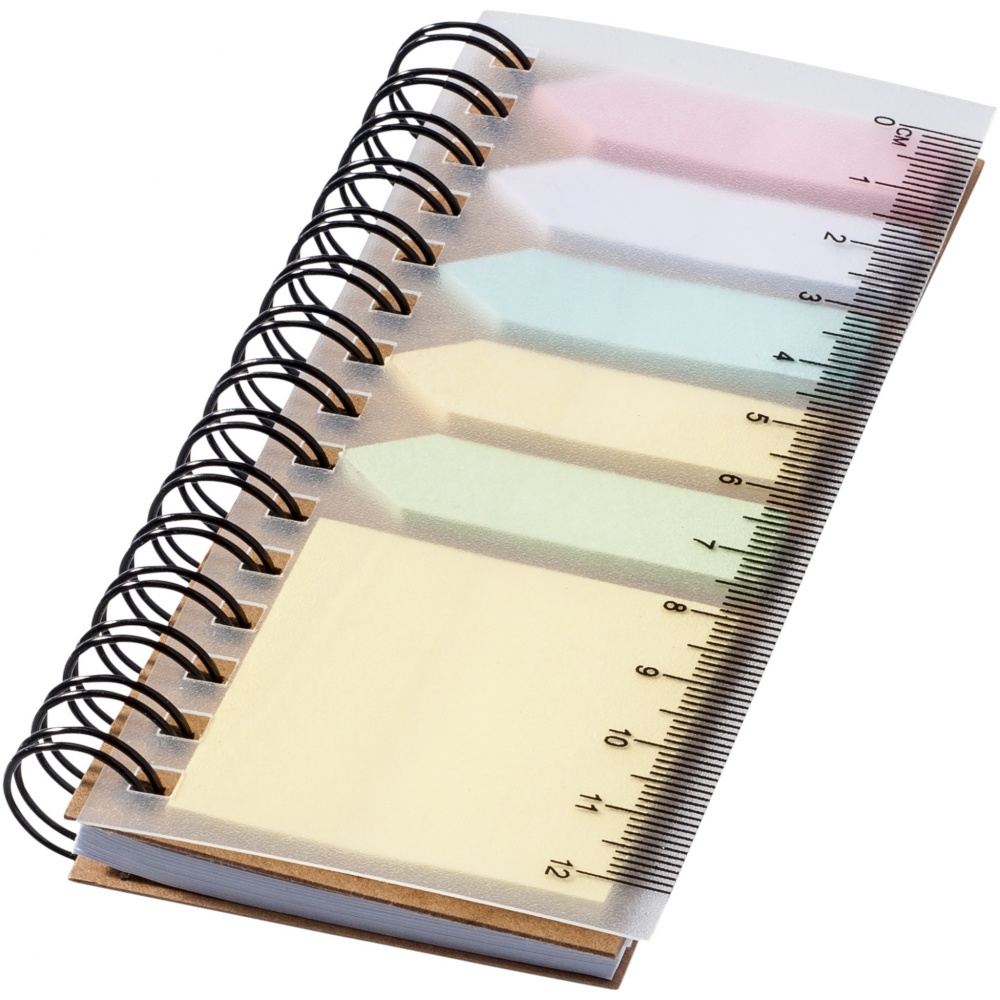 Logo trade business gift photo of: Spinner spiral notebook with coloured sticky notes