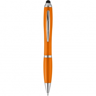 Logo trade promotional item photo of: Nash stylus ballpoint pen with coloured grip