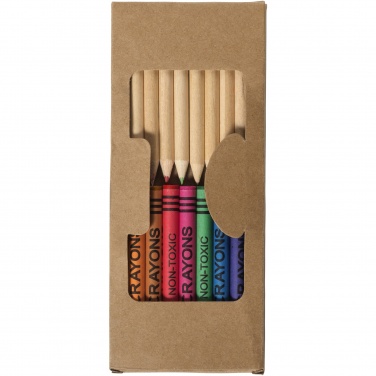 Logo trade promotional products picture of: Lucky 19-piece coloured pencil and crayon set