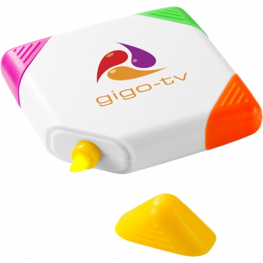 Logo trade business gifts image of: Trafalgar square-shaped 4-colour highlighter