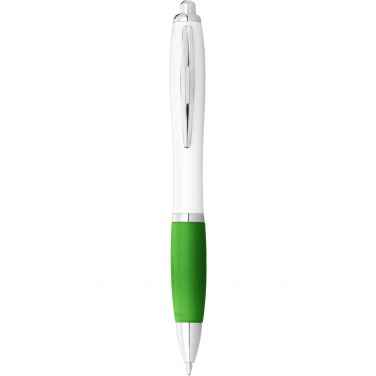 Logotrade promotional gift picture of: Nash ballpoint pen white barrel and coloured grip