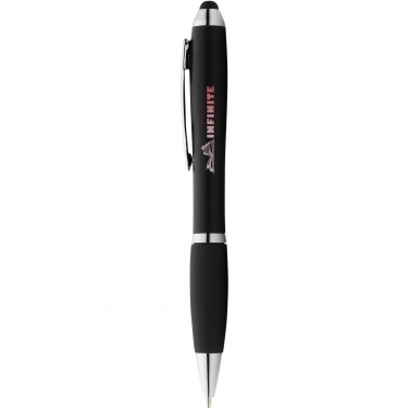 Logo trade advertising product photo of: Nash coloured stylus ballpoint pen with black grip