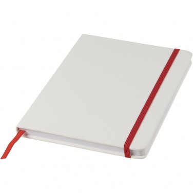 Logotrade advertising product picture of: Spectrum A5 white notebook with coloured strap