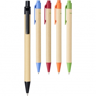 Logo trade promotional item photo of: Berk recycled carton and corn plastic ballpoint pen