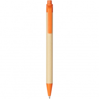 Logo trade promotional gifts image of: Berk recycled carton and corn plastic ballpoint pen