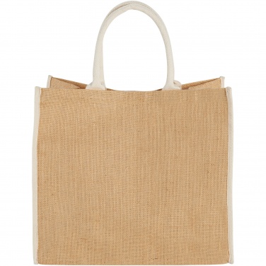 Logo trade promotional giveaways picture of: Harry coloured edge jute tote bag 25L