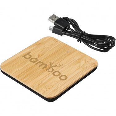 Logotrade promotional items photo of: Leaf 5W bamboo and fabric wireless charging pad