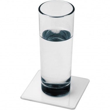 Logo trade promotional giveaways image of: Renzo square plastic coaster