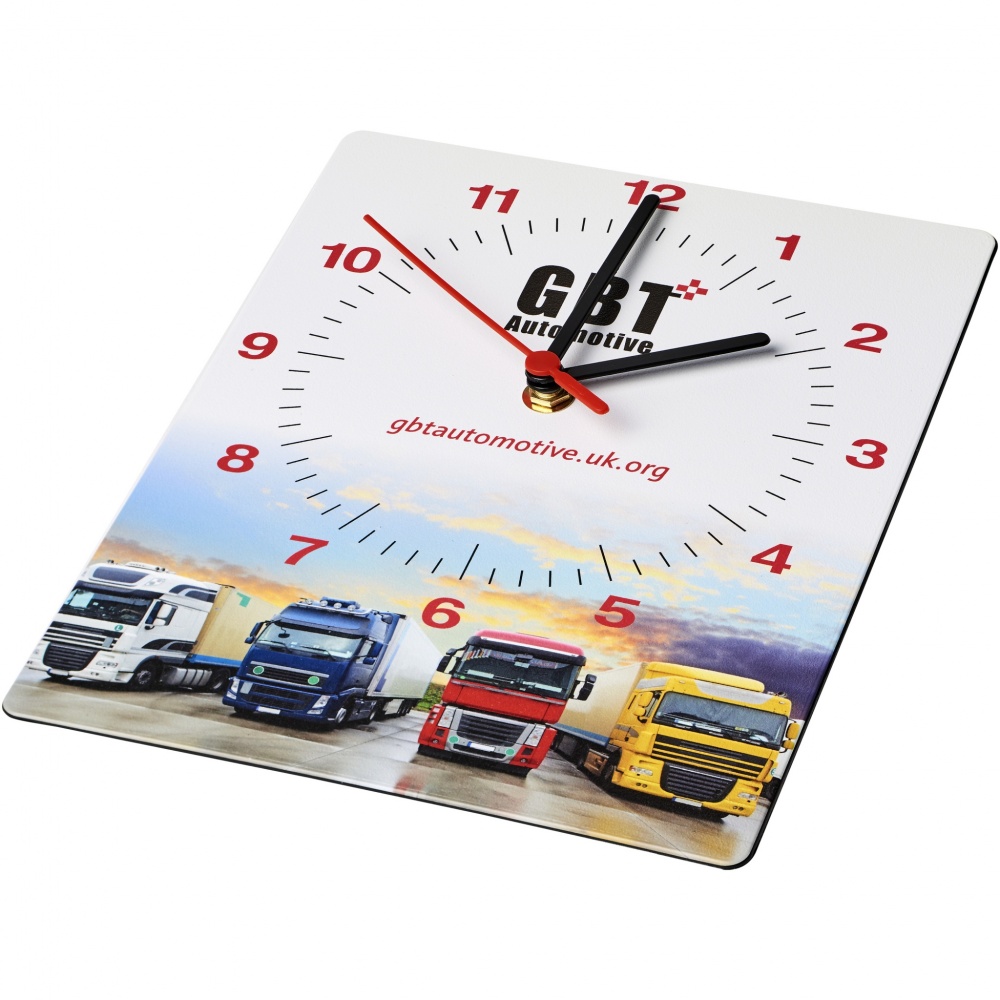 Logo trade business gifts image of: Brite-Clock® rectangular wall clock