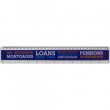 Logo trade promotional giveaway photo of: Ellison 30 cm plastic insert ruler